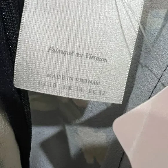 Anthropologie X Bhldn Ruby Twist Halter Satin Gown Navy Size 10 NWT - Picture 11 of 12